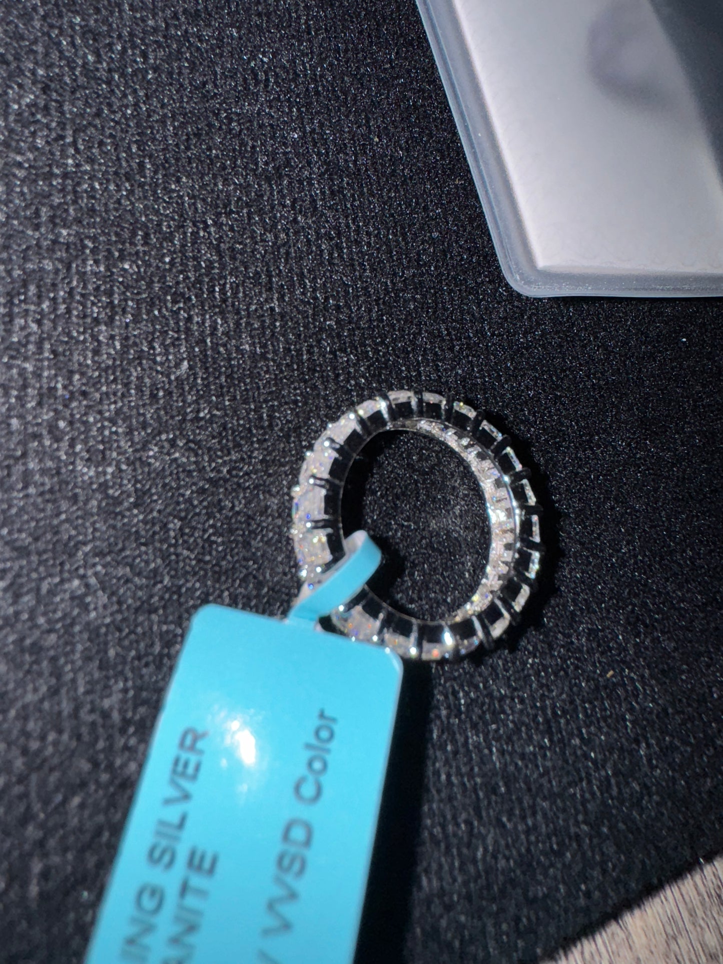 925 Sterling Silver Moissanite Baguette Cut Ring Size 6