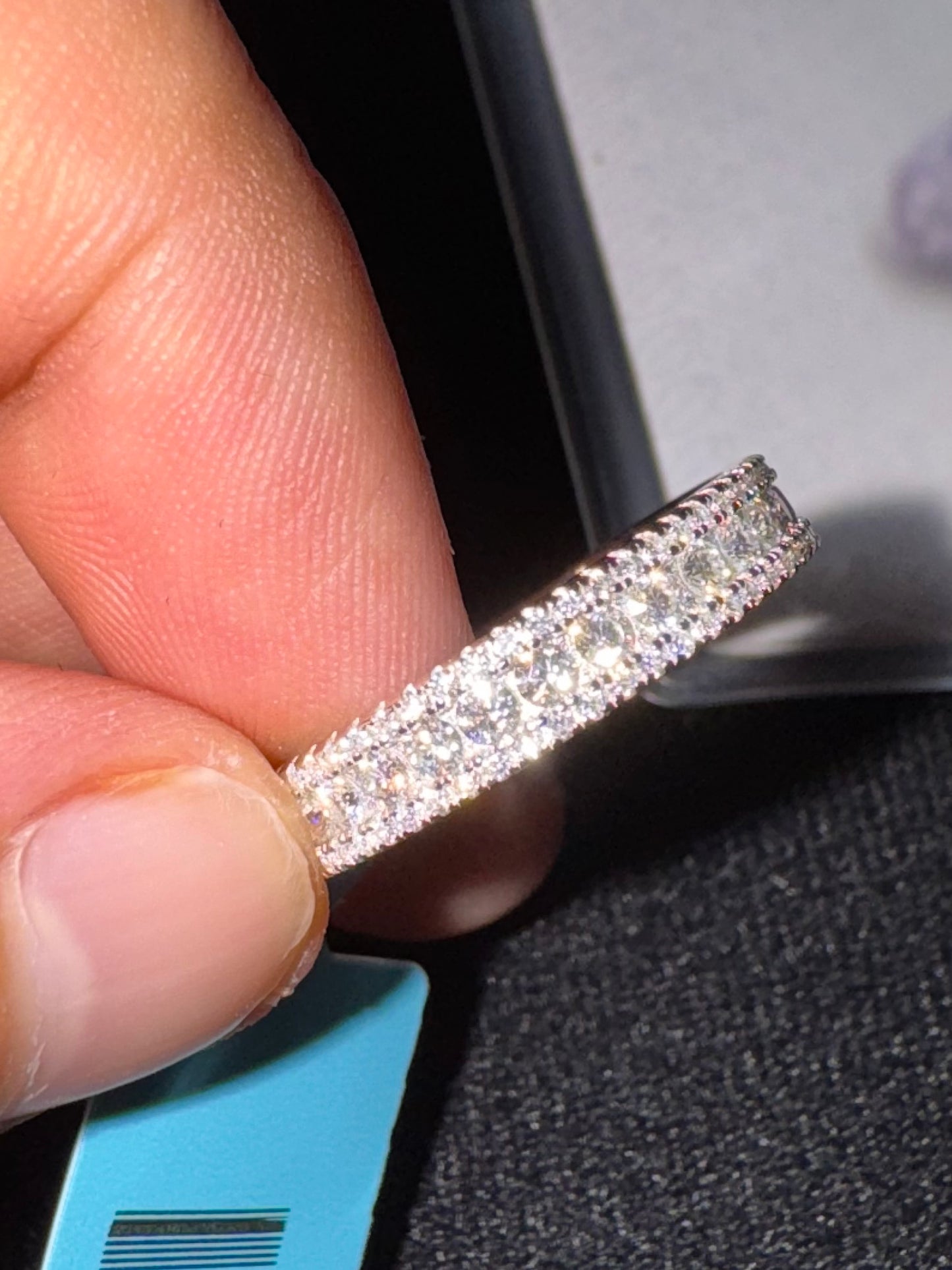 925 Sterling Silver Moissanite Ring Size 10