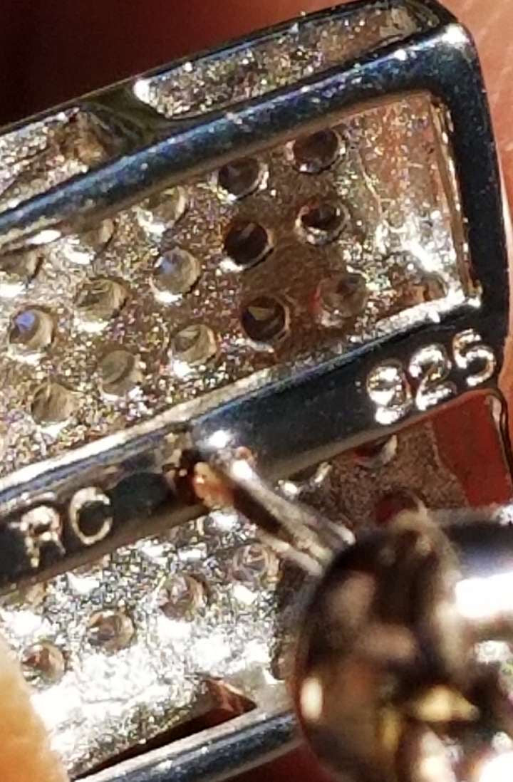 White Gold over 925 Sterling Silver Earrings