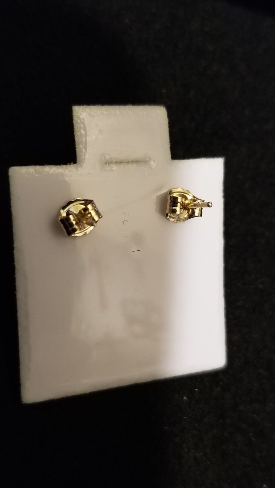 14k Gold White Topaz Stone Earrings
