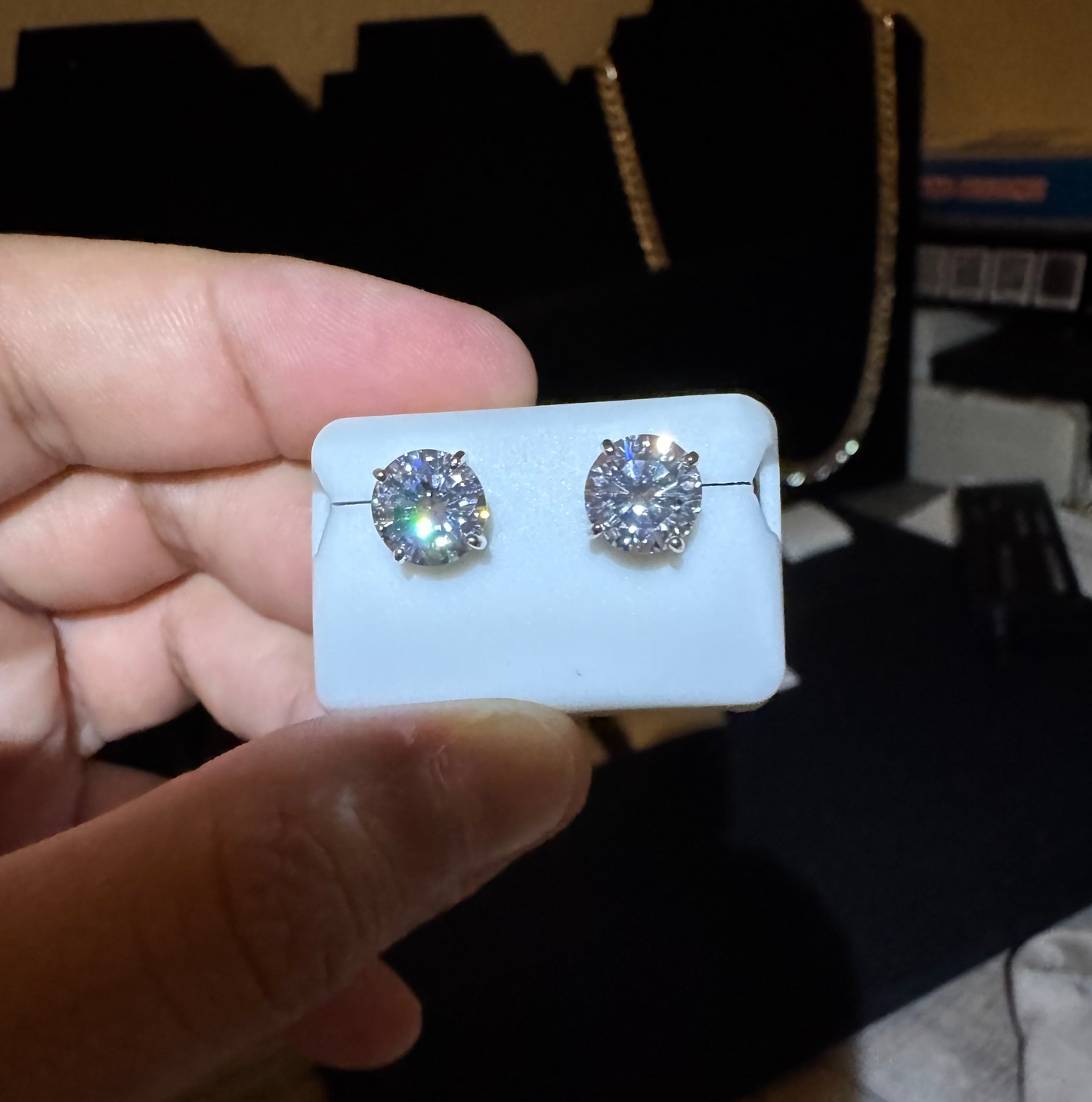 8mm 925 Sterling Silver Moissanite Earrings