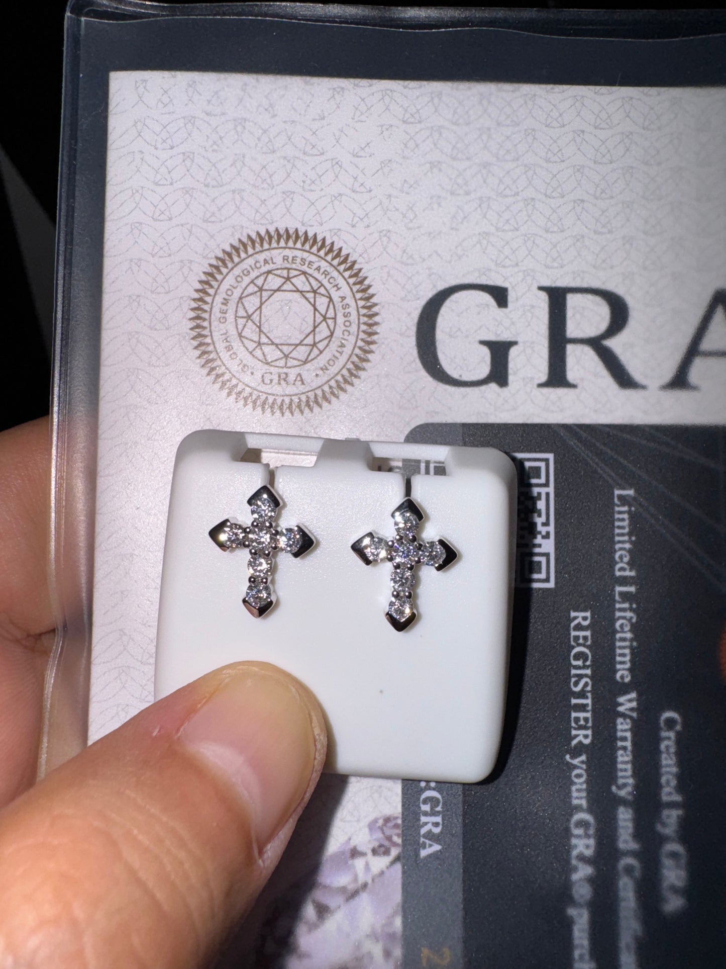 925 Sterling Silver Moissanite Cross Earrings