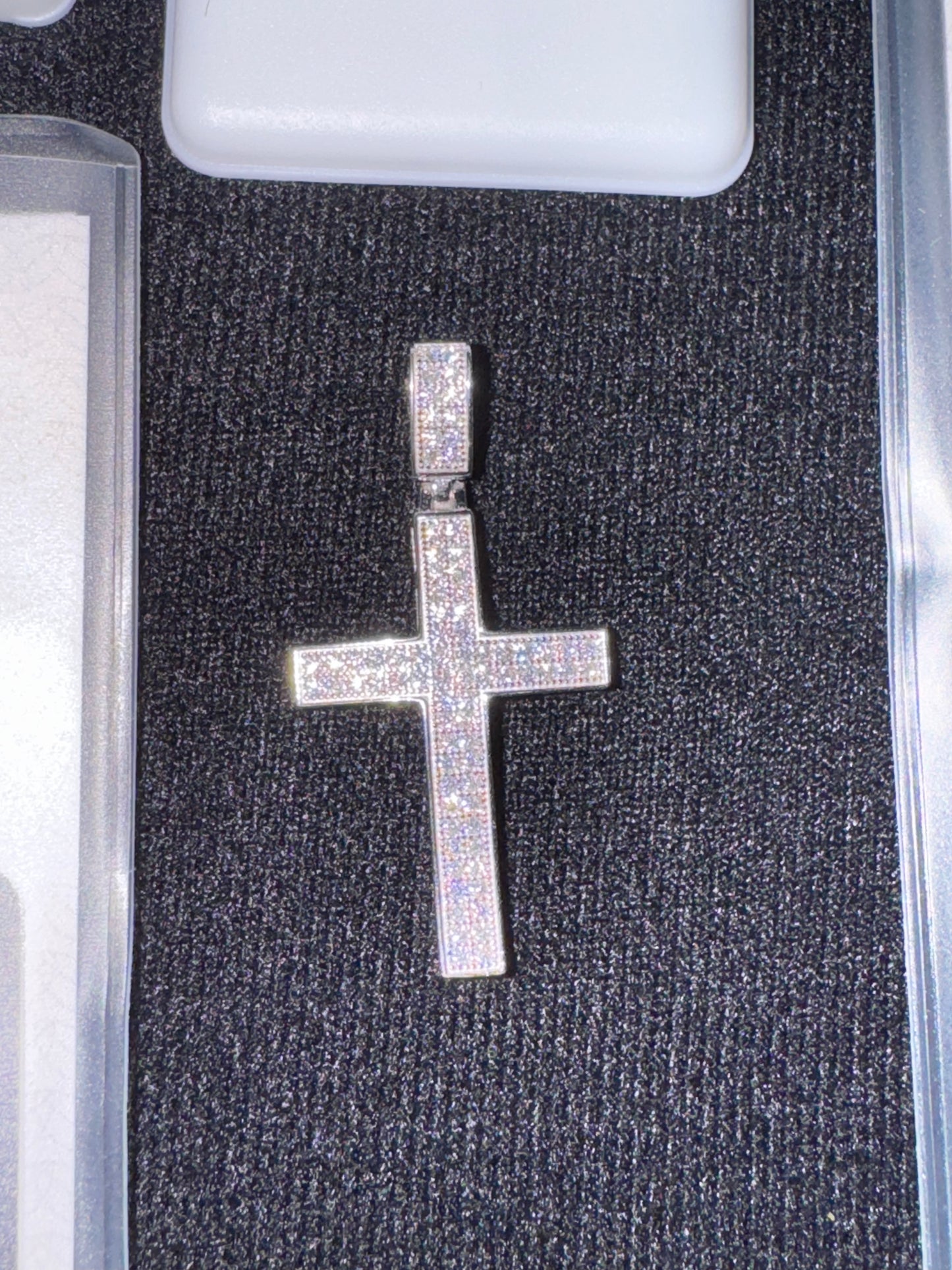 925 Sterling Silver Moissanite Cross Pendant
