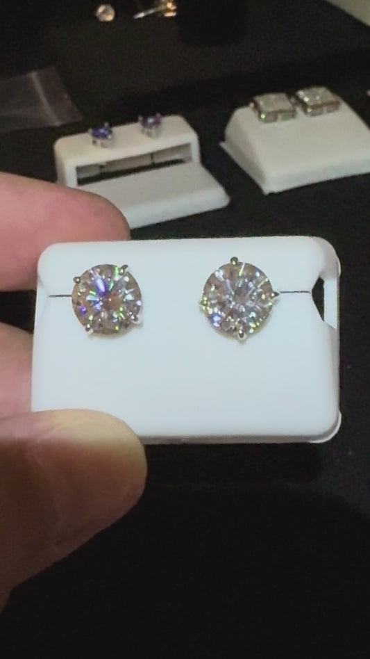 8mm 925 Sterling Silver Moissanite Earrings